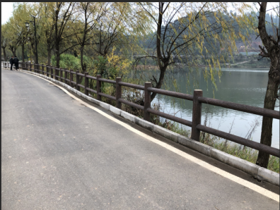 龙南上游村河道护栏安装完工